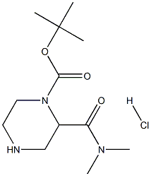 1-Boc-2-(diMethylcarbaMoyl)piperazine-HCl,,结构式