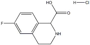 6-Fluoro-1,2,3,4-tetrahydro-isoquinoline-1-carboxylic acid HCl Struktur