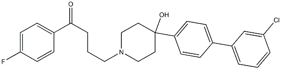 4-[4-(3'-Chlorobiphenyl-4-yl)-4-hydroxypiperidin-1-yl]-1-(4-fluorophenyl)butan-1-one 化学構造式