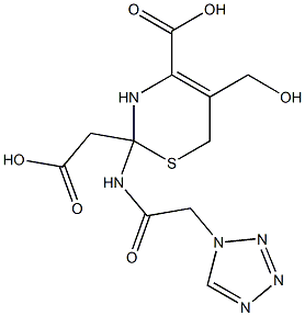 2-[[2-(1H-Tetrazol-1-ylacetyl)aMino]-4-carboxy-5-hydroxyMethyl-3,6-dihydro-2H-1,3-thiazin-2-yl]acetic Acid Struktur