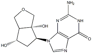 2-AMino-9-((3aS,4S,6S)-3a,6-dihydroxyhexahydro-1H-cyclopenta[c]furan-4-yl)-1H-purin-6(9H)-one 结构式