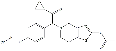 2-[2-(Acetyloxy)-6,7-dihydrothieno[3,2-c]pyridin-5(4H)-yl]-1-cyclopropyl-2-(4-fluorophenyl)ethanone Hydrochloride Struktur