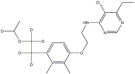 5-Chloro-N-[2-[4-(2-ethoxyethyl-d5)-2,3-diMethylphenoxy]ethyl]-6-ethyl-4-pyriMidinaMine Structure