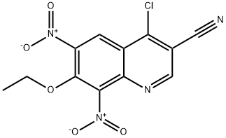 4-氯-7-乙氧基-6,8-二硝基喹啉-3-腈 结构式