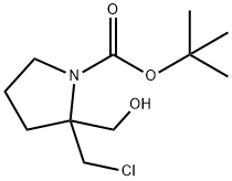 tert-butyl 2-(chloroMethyl)-2-(hydroxyMethyl)pyrrolidine-1-carboxylate 化学構造式