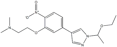 2-(5-(1-(1-ethoxyethyl)-1H-pyrazol-4-yl)-2-nitrophenoxy)-N,N-diMethylethanaMine,,结构式