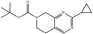 2-Cyclopropyl-5,8-dihydro-6H-pyrido[3,4-d]pyriMidine-7-carboxylic acid tert-butyl ester,1395493-05-6,结构式