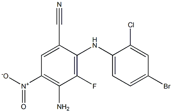 4-aMino-2-(4-broMo-2-chlorophenylaMino)-3-fluoro-5-nitrobenzonitrile 结构式