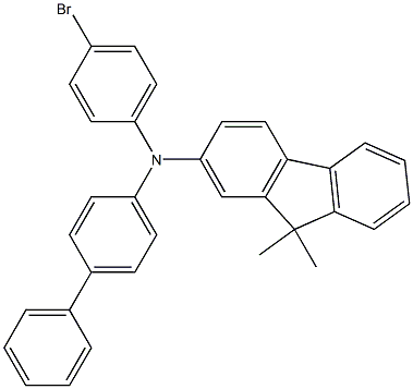 N-(4-联苯)-N-(4-溴苯基)-9,9-二甲基-2-氨基芴, , 结构式