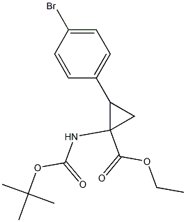 2-(4-BroMo-phenyl)-1-tert-butoxycarbonylaMino-cyclopropanecarboxylic acid ethyl ester,,结构式