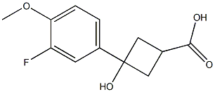 3-(3-Fluoro-4-Methoxy-phenyl)-3-hydroxy-cyclobutanecarboxylic acid 化学構造式