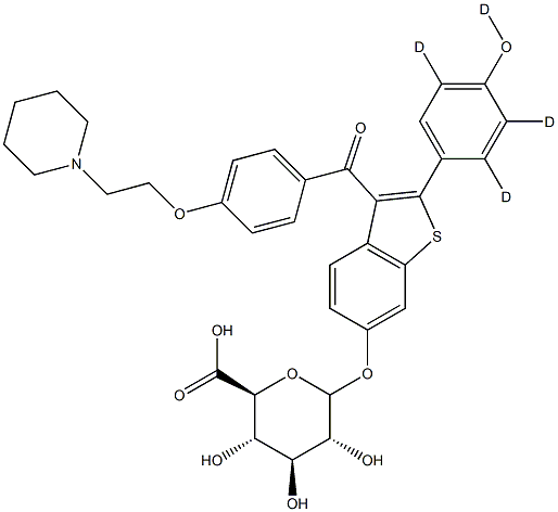 Raloxifene-D4-Glucuronide,,结构式