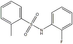 N-(2-氟苯)-2-甲基苯磺酰胺, 825606-82-4, 结构式