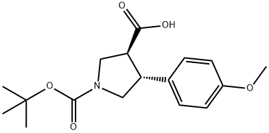 (3S,4R)-1-(tert-butoxycarbonyl)-4-(4-methoxyphenyl)pyrrolidine-3-carboxylicacid Structure