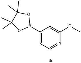 2-bromo-6-methoxy-4-(4,4,5,5-tetramethyl-1,3,2-dioxaborolan-2-yl)pyridine, 2096340-13-3, 结构式