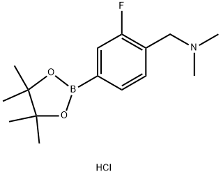 {[2-fluoro-4-(tetramethyl-1,3,2-dioxaborolan-2-yl)phenyl]methyl}dimethylamine hydrochloride 化学構造式