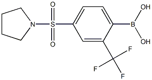 4-(Pyrrolidine-1-sulfonyl)-2-(trifluoromethyl)phenylboronic acid,,结构式