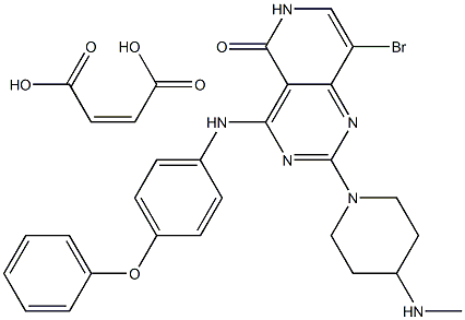 8-BroMo-2-(4-(MethylaMino)piperidin-1-yl)-4-((4-phenoxyphenyl)aMino)pyrido[4,3-d]pyriMidin-5(6H)-one Maleate 化学構造式
