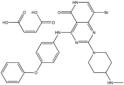 8-BroMo-2-(4-(MethylaMino)piperidin-1-yl)-4-((4-phenoxyphenyl)aMino)pyrido[4,3-d]pyriMidin-5(6H)-one Maleate 结构式