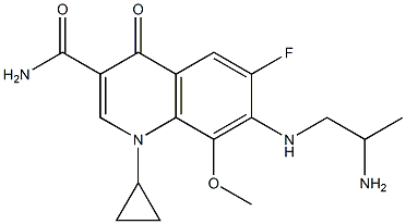 7-(2-aMinopropylaMino)-1-cyclopropyl-6-fluoro-8-Methoxy-4-oxo-1,4-dihydroquinoline-3-carboxaMide 结构式