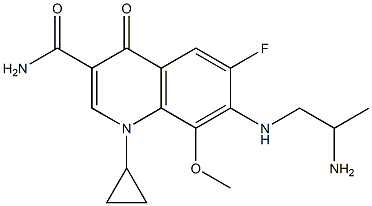 7-(2-aMinopropylaMino)-1-cyclopropyl-6-fluoro-8-Methoxy-4-oxo-1,4-dihydroquinoline-3-carboxaMide Struktur