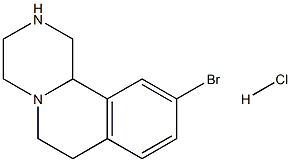 10-broMo-2,3,4,6,7,11b-hexahydro-1H-pyrazino[2,1-a]isoquinoline hydrochloride 化学構造式