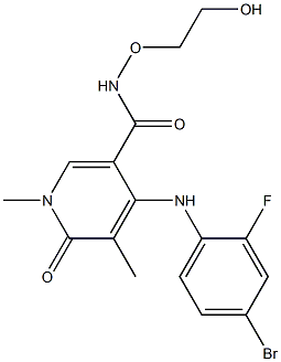 4-((4-broMo-2-fluorophenyl)aMino)-N-(2-hydroxyethoxy)-1,5-diMethyl-6-oxo-1,6-dihydropyridine-3-carboxaMide,,结构式
