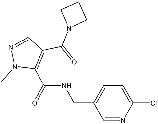 4-(azetidine-1-carbonyl)-N-((6-chloropyridin-3-yl)Methyl)-1-Methyl-1H-pyrazole-5-carboxaMide,,结构式