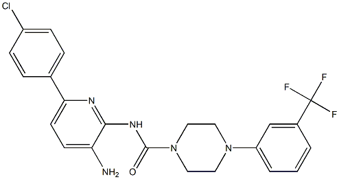 N-(3-aMino-6-(4-chlorophenyl)pyridin-2-yl)-4-(3-(trifluoroMethyl)phenyl)piperazine-1-carboxaMide Struktur