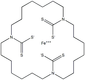 二丁基二硫代氨基甲酸铁, , 结构式