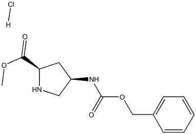 (2R,4R)-4-CBZ-aMino Pyrrolidine-2-carboxylic acid Methylester-HCl Structure
