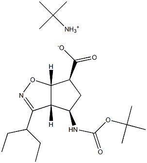 2-Methylpropan-2-aMiniuM (3aR,4R,6S,6aS)-4-(tert-butoxycarbonylaMino)-3-(pentan-3-yl)-4,5,6,6a-tetrahydro-3aH-cyclopenta[d]isoxazole-6-carboxylate Struktur