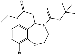 tert-butyl 5-((ethoxycarbonyl)Methyl)-9-broMo-2,3-dihydrobenzo[f][1,4]oxazepine-4(5H)-carboxylate Structure