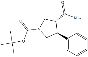 Trans-tert-butyl 3-carbaMoyl-4-phenylpyrrolidine-1-carboxylate,,结构式