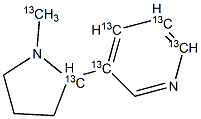 DL-Nicotine-13C6,,结构式