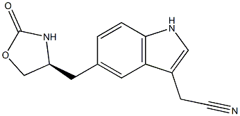 5-[[(4S)-2-Oxo-4-oxazolidinyl]Methyl]-1H-indole-3-acetonitrile 化学構造式