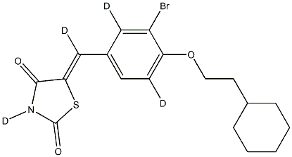 5-[[3-BroMo-4-(2-cyclohexylethoxy)phenyl]Methylene]-2,4-thiazolidinedione-d4,1795135-31-7,结构式