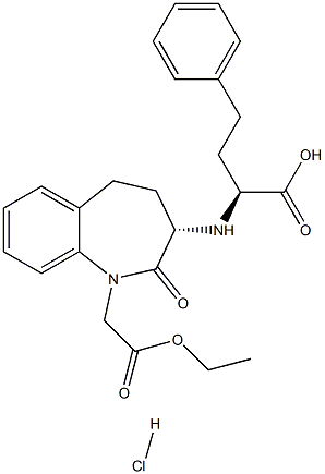 (3S)-3-[[(1S)-1-Carboxy-3-phenylpropyl]aMino]-2,3,4,5-tetrahydro-2-oxo-1H-1-benzazepine-1-acetic Acid Ethyl Ester Hydrochloride Structure