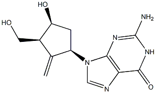 2-AMino-1,9-dihydro-9-[(1R,3S,4S)-4-hydroxy-3-(hydroxyMethyl)-2-Methylenecyclopentyl]-6H-purin-6-one,,结构式