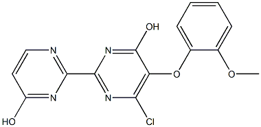 6-chloro-5-(2-Methoxyphenoxy)-2,2'-bipyriMidin-4-ol 化学構造式