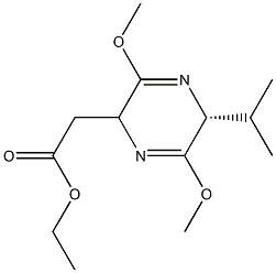 2-((5R)-5-异丙基-3,6-二甲氧基-2,5-二氢吡嗪-2-基)乙酸乙酯, 1415566-75-4, 结构式