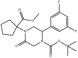 tert-butyl 2-(3,5-difluorophenyl)-4-(1-(Methoxycarbonyl)cyclopentyl)-5-oxopiperazine-1-carboxylate|2-(3,5-二氟苯基)-4-(1-(甲氧基羰基)环戊基)-5-氧代哌嗪-1-羧酸叔丁酯