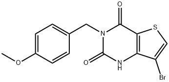 7-溴-3-(4-甲氧基苄基)噻吩并[3,2-D]嘧啶-2,4(1H,3H)-二酮, 1392484-71-7, 结构式