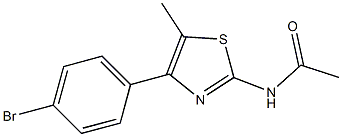 2-乙酰胺基-4-(4-溴苯)-5-甲基噻唑,97%, , 结构式