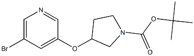 3-(5-BroMo-pyridin-3-yloxy)-pyrrolidine-1-carboxylic acid tert-butyl ester Struktur