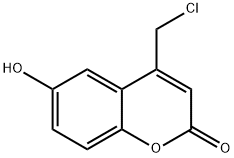 4-(クロロメチル)-6-ヒドロキシ-2H-クロメン-2-オン 化学構造式
