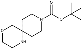 TERT-ブチル 4-オキサ-1,9-ジアザスピロ[5,5]ウンデカン-9-カルボキシレート 化学構造式