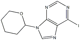 6-Iodo-9-(tetrahydro-pyran-2-yl)-9H-purine 化学構造式