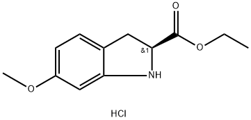 (S)-6-METHOXY-INDOLINE-2-CARBOXYLIC ACID ETHYL ESTER HCL 化学構造式