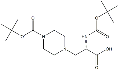 (S)-1-Boc-4-(2-Boc-aMino-2-carboxyethyl)piperazine 化学構造式